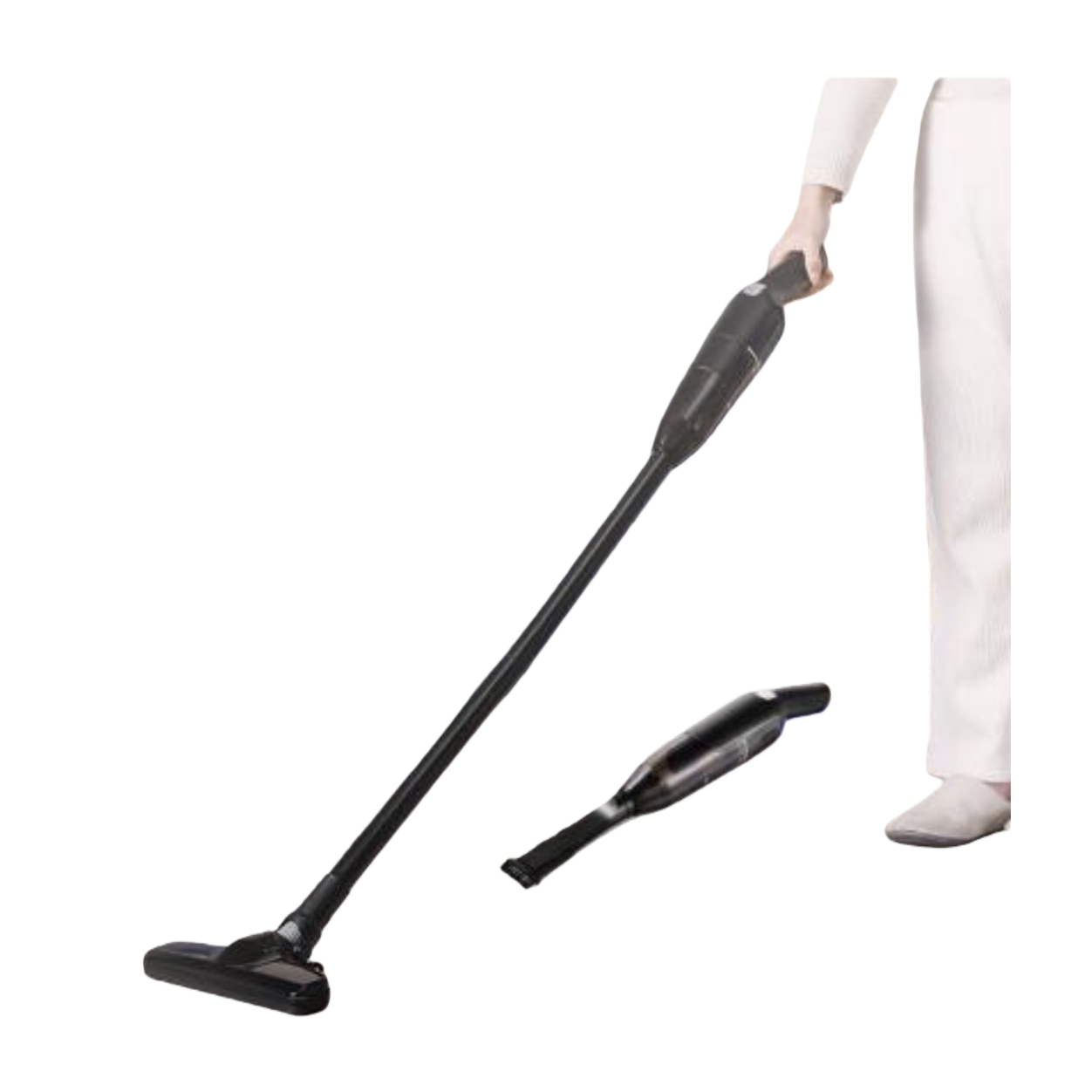 The black cordless handheld vacuum cleaner K908 is a powerful, portable household vacuum cleaner that is lightweight, quiet and rechargeable. It is a cleaning wonder Item Picture
