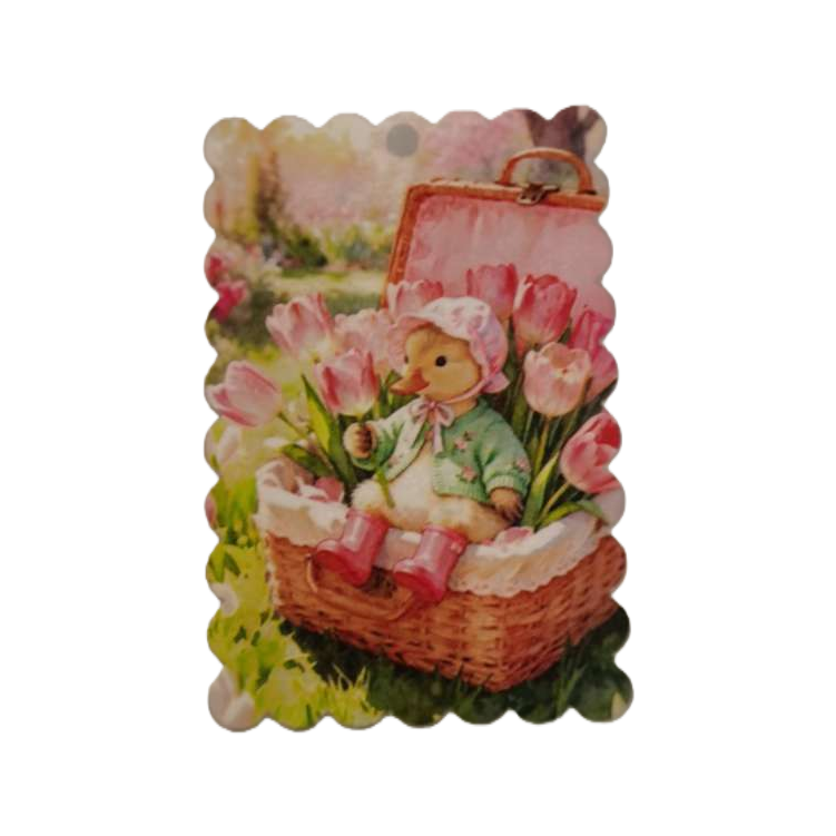 Color rosa tulipanes flores en el mar sombreros patito ratán cesta decorativa tarjetas decoración cálida creatividad objetos de decoración para el hogar Item Picture