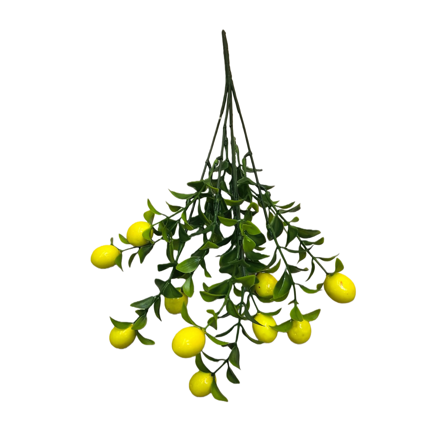 Fruta amarilla realista hoja verde rama pendulo natural para colgar decoración interior simulación planta verde plantación decoración Item Picture