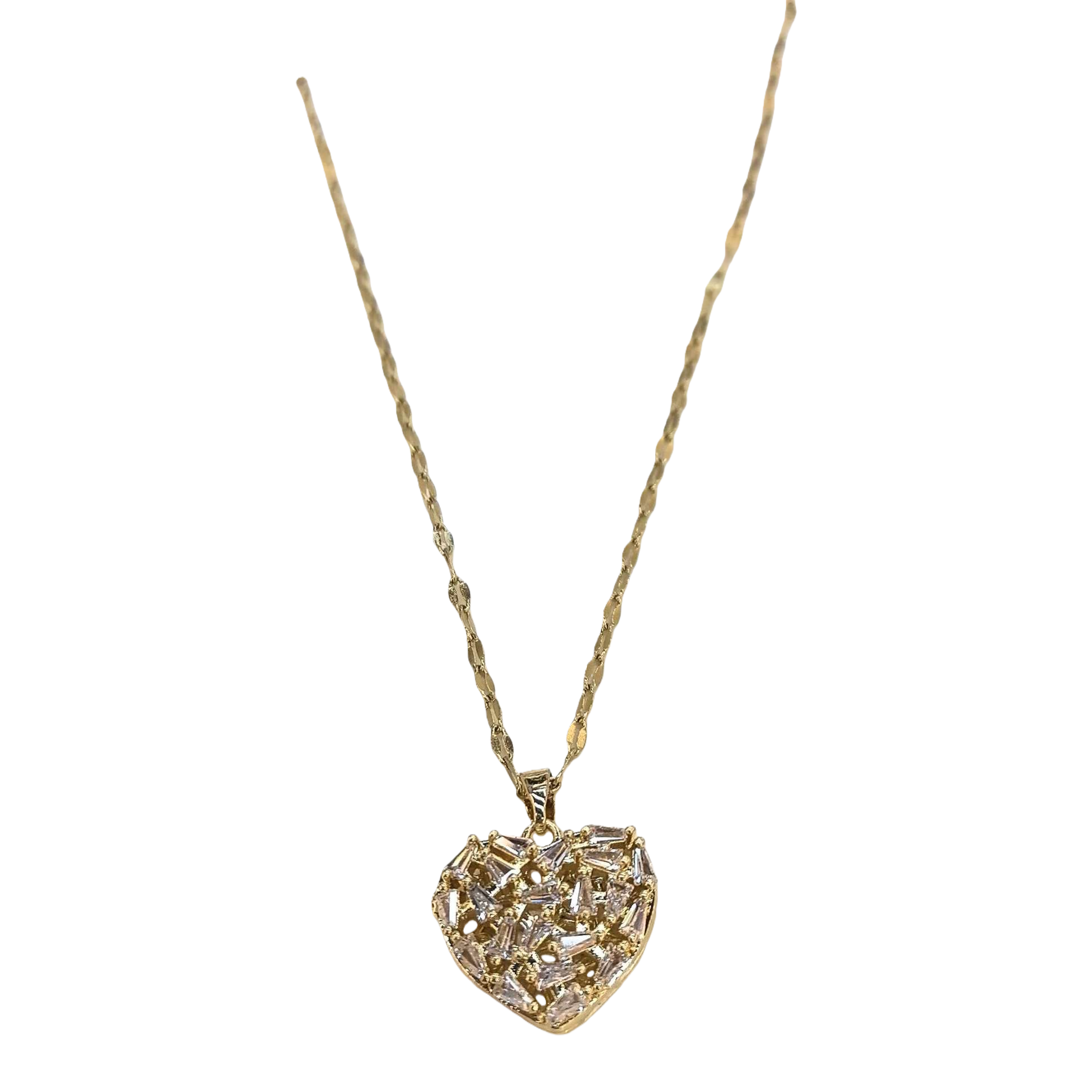 Cadena de oro corazón lleno de diamantes colgante collar moda versátil mujer accesorios regalo para novia Item Picture