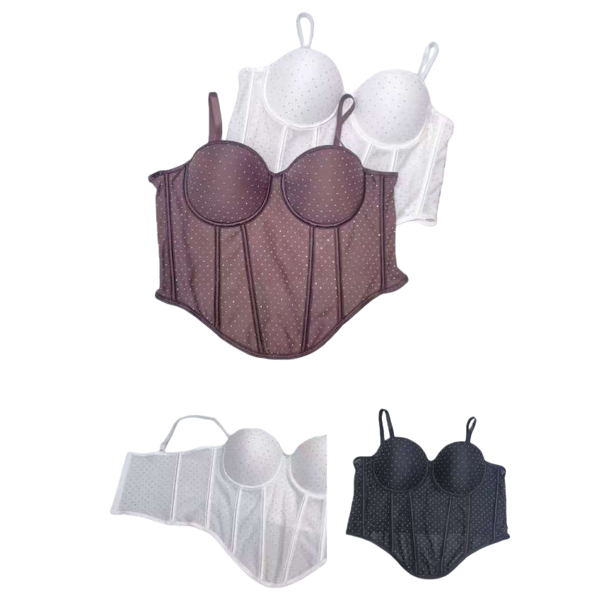 Moda punto de onda malla corsé cintura corsé sexy encaje sujetador ajuste de ropa interior mujer Item Picture