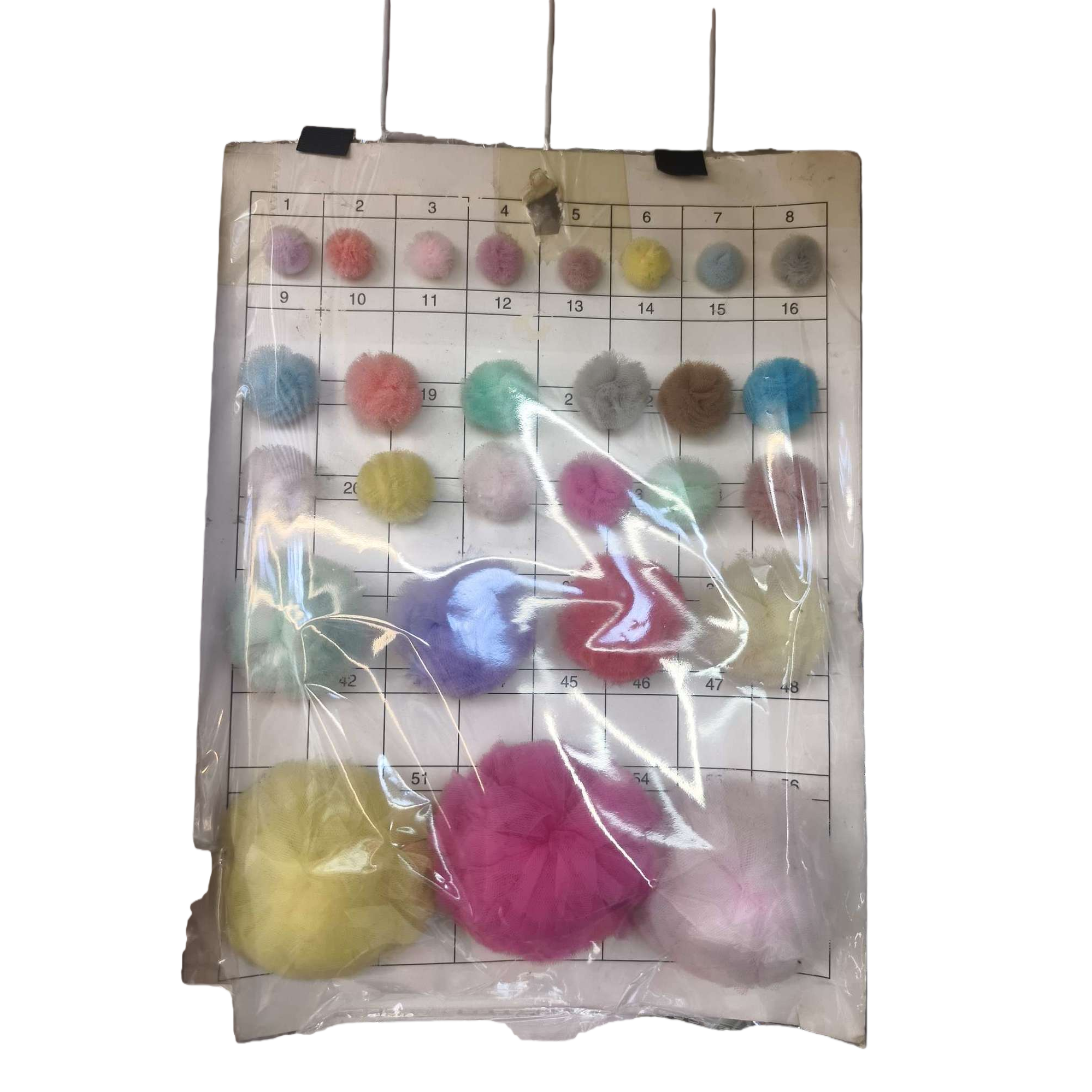 Colorful plush ball sample color card, multi-color, customizable DIY decorative accessories, soft plush toy material Item Picture