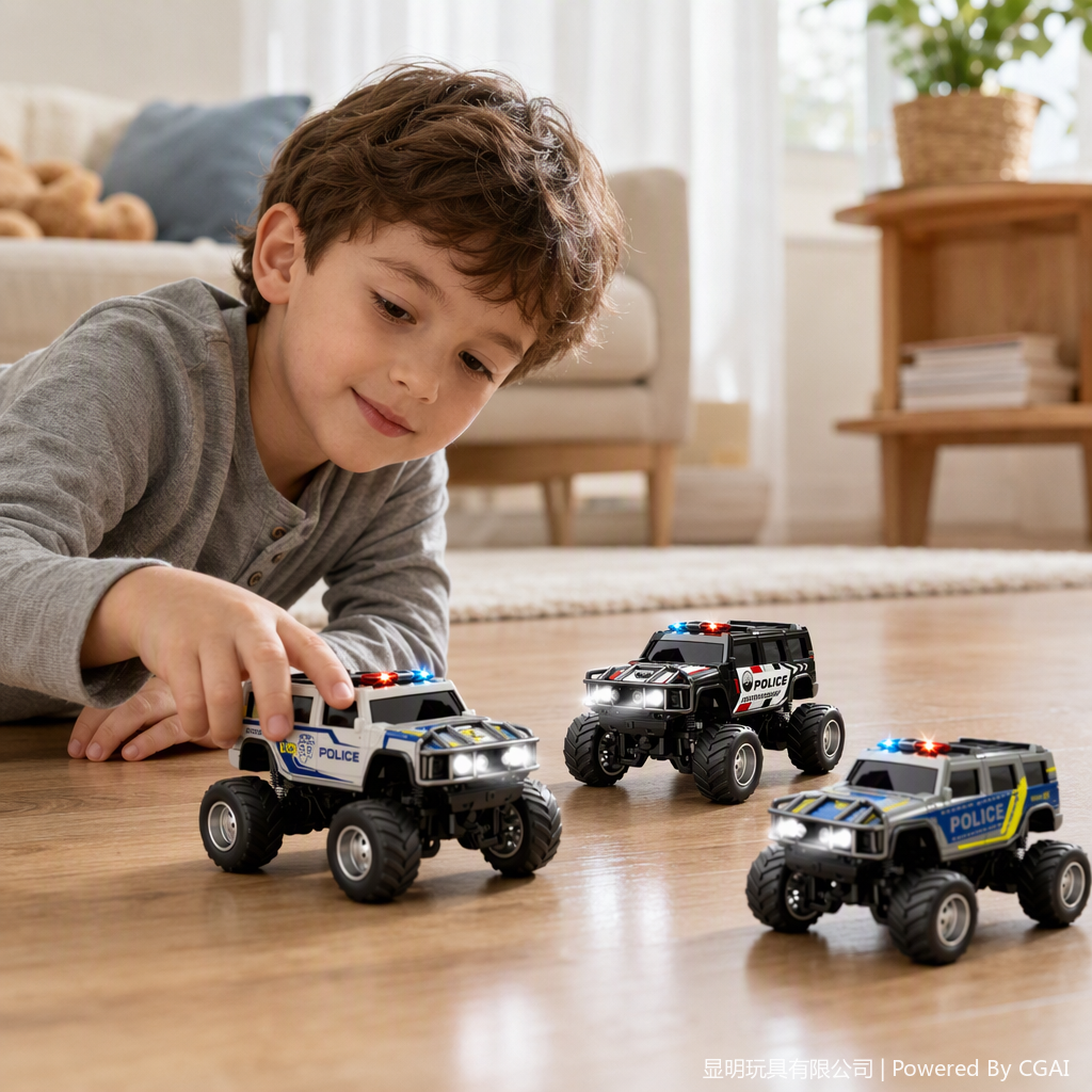 Sound and light remote control Hummer police car children's toy, police vehicle simulation model car with light and sound effects, suitable for boys' gifts details Picture