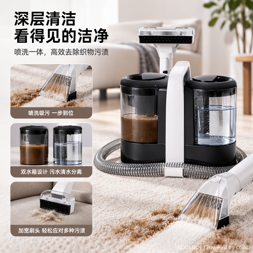 Limpiador de manchas de mano portátil multifuncional black W07 bi-barril potente descontaminación herramientas de limpieza doméstica Limpiador de manchas de mano portátil multifuncional black W07 bi-barril potente descontaminación herramientas de limpieza doméstica