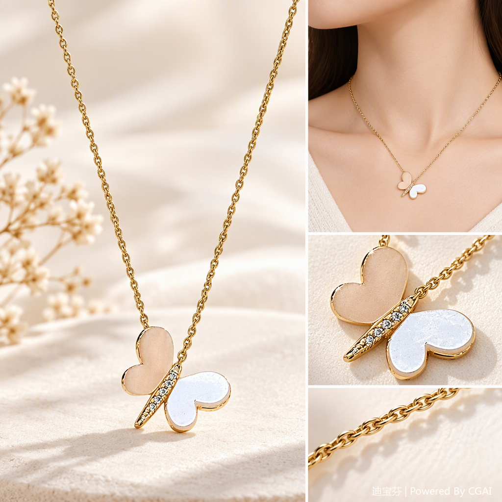 Moda cadena de oro mariposa forma colgante collar simple y versátil mujer accesorios regalos