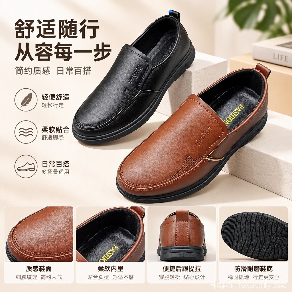 Moda hombre cubrezapatos casuales negro marrón cordón cómodo y versátil sneakers hombre tendencia zapatos casuales