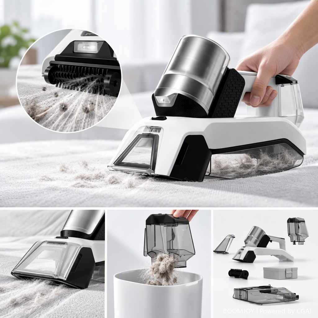 Multi-functional handheld local cleaner with white and gray color scheme, portable deep cleansing and beauty care W06