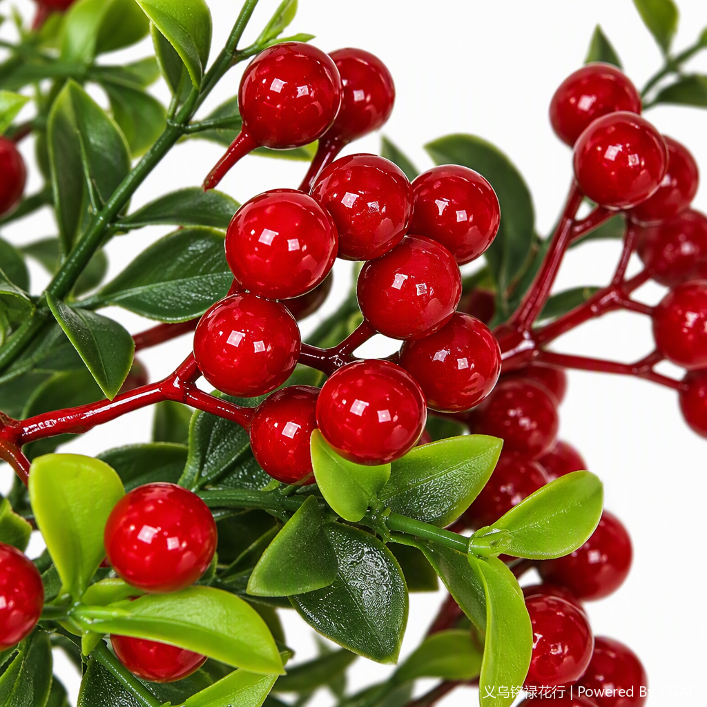 Red berry and green leaf simulated flower bouquets decorate the living room, wedding background wall, home furnishings and creative gifts Application Scenario