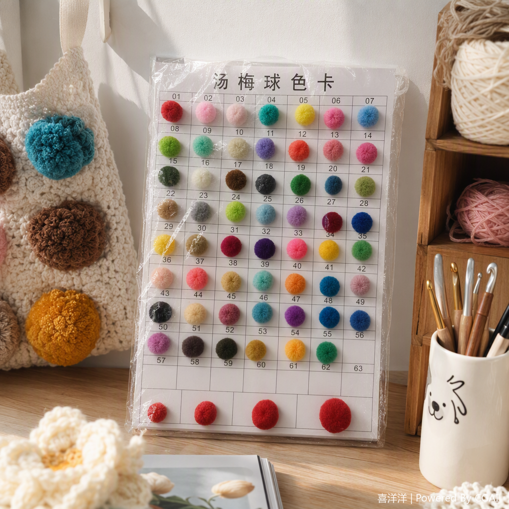 Tarjetas de colores de pompones hechas a mano DIY materiales de decoración de colores de pompones de colores tarjetas de colores de pompones bolsas juguetes creativos accesorios details Picture