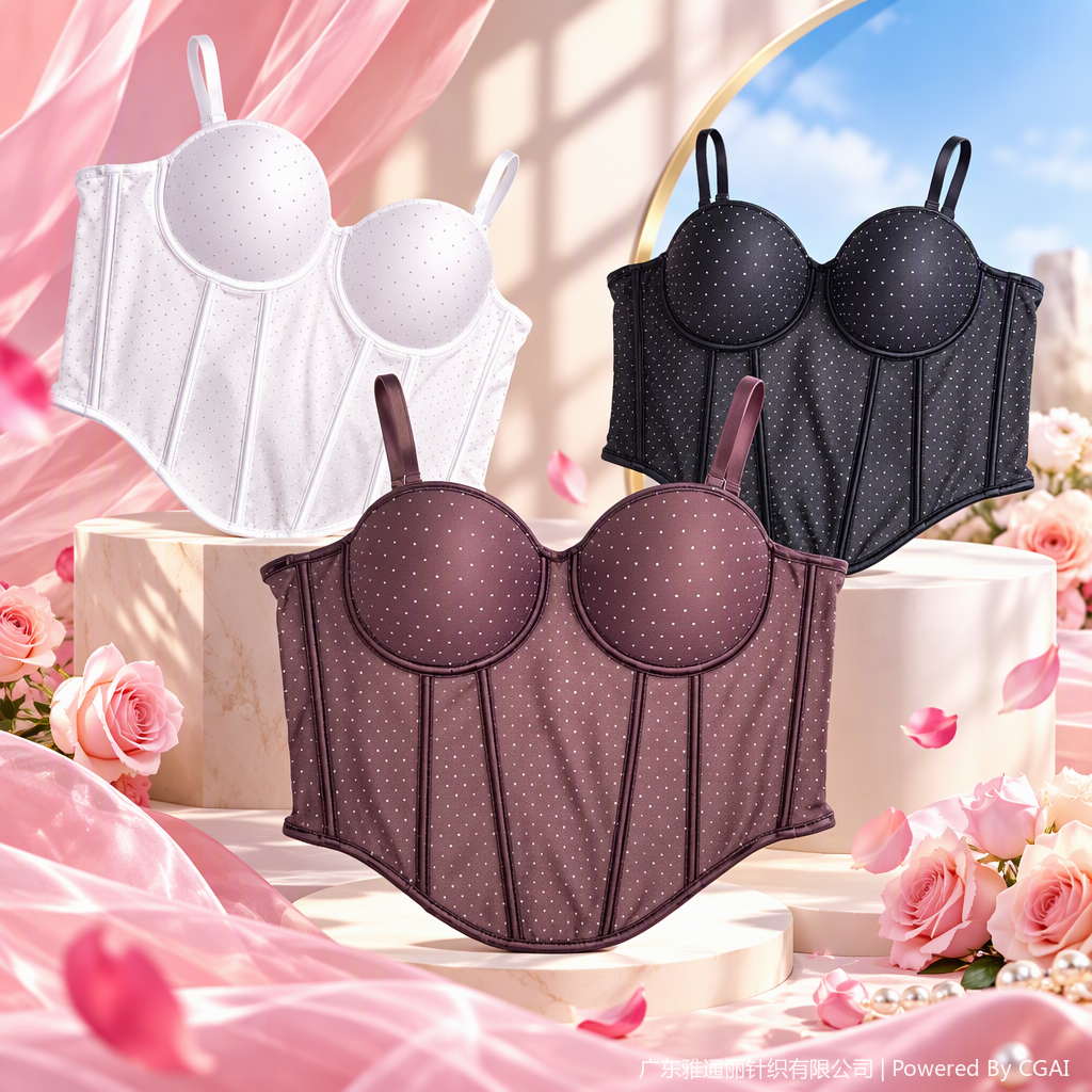 Moda punto de onda malla corsé cintura corsé sexy encaje sujetador ajuste de ropa interior mujer Specification image