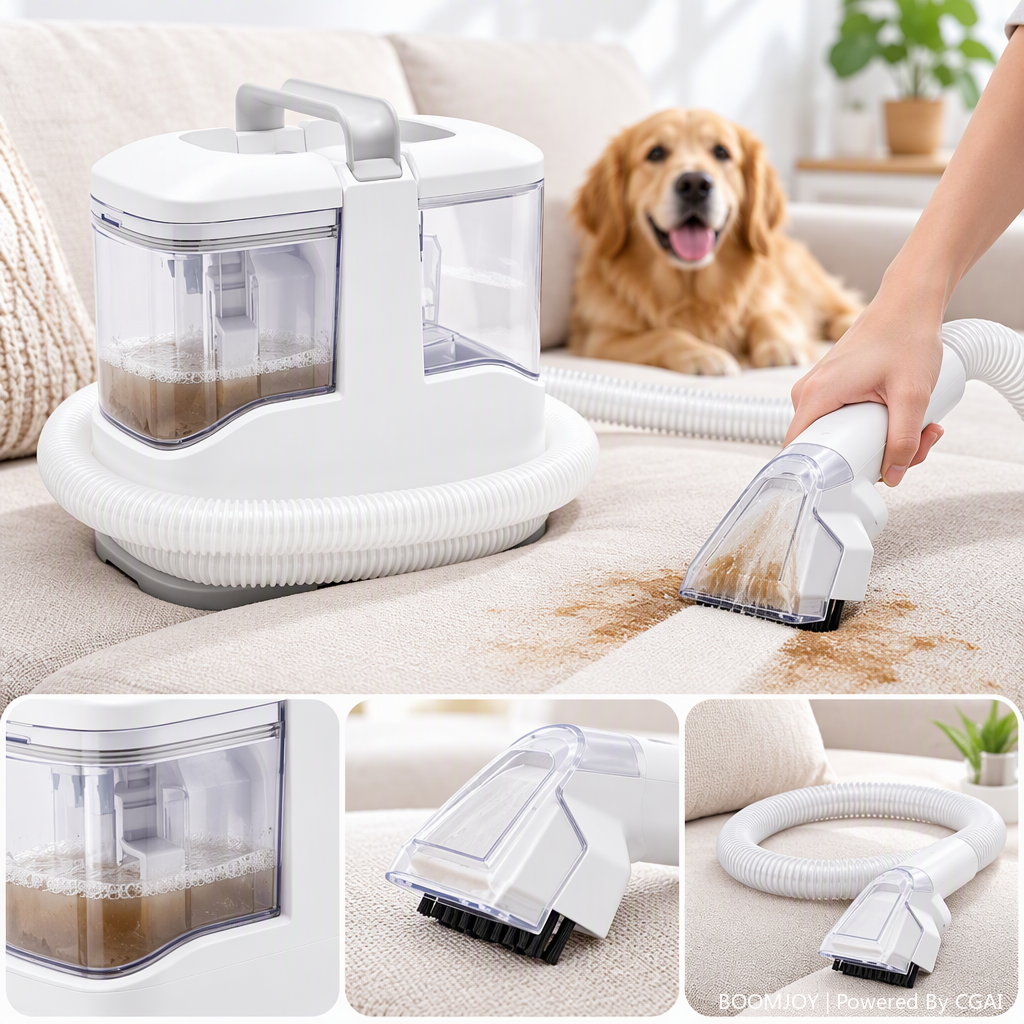 The multi-functional white handheld vacuum cleaner main unit accessory set is a portable household cleaning wonder