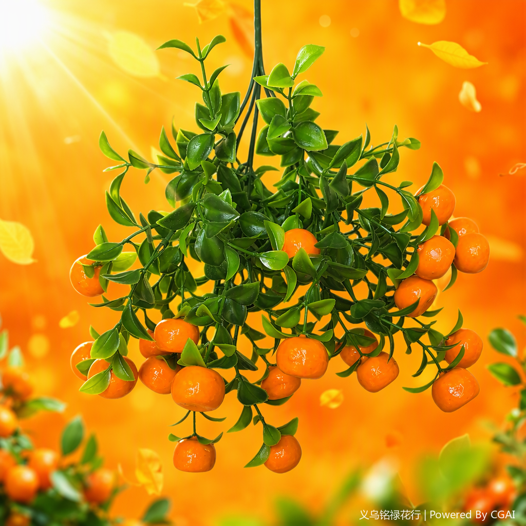 Realistic orange branch and leaf decorative items, indoor living room and balcony fruit decoration accessories, creative home decoration items Specification image
