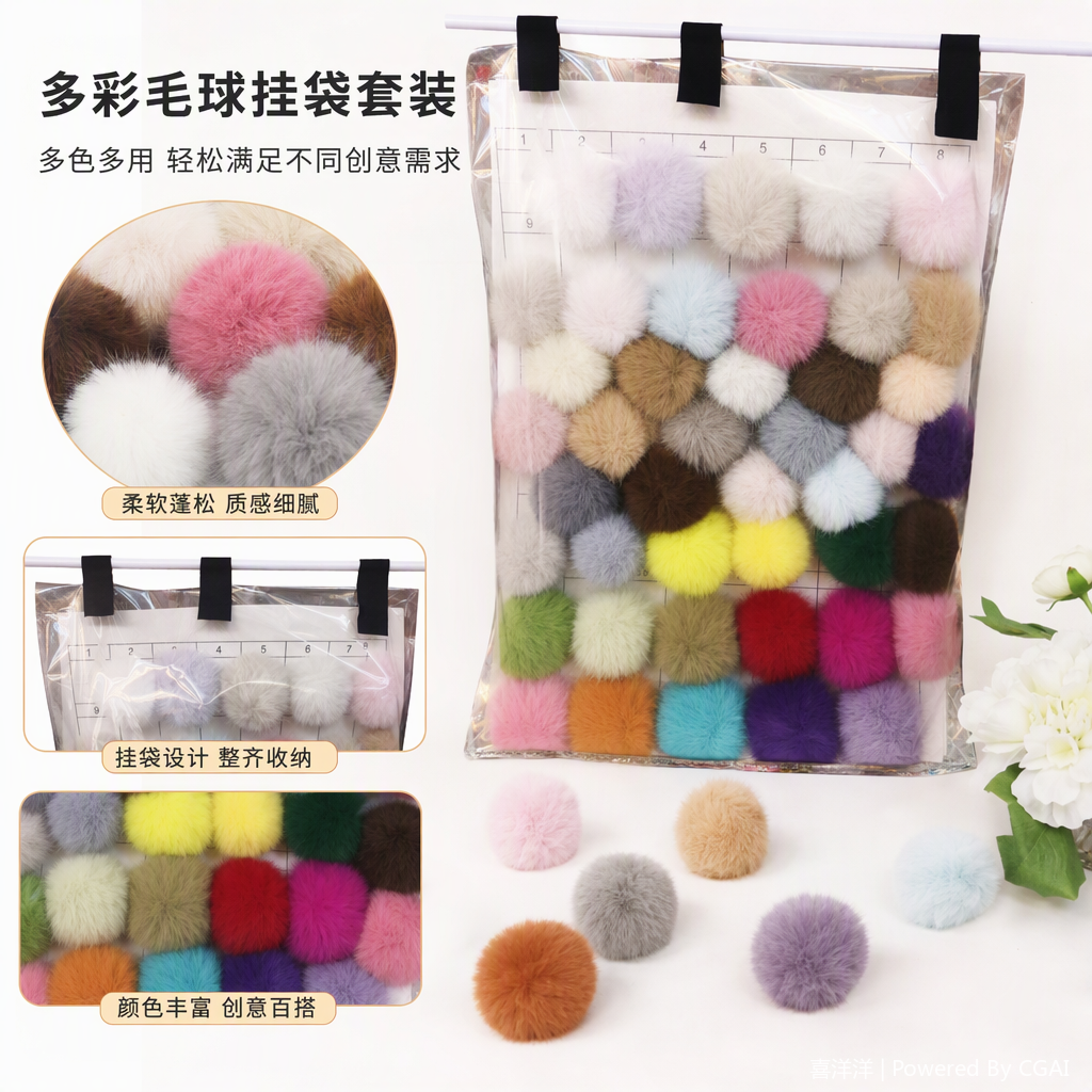 Colorido pompones pompones decoraciones hechas a mano accesorios para colgar telas para el hogar soft moe cute holiday dress up