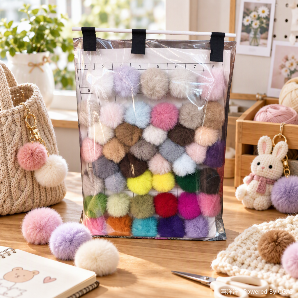 Colorido pompones pompones decoraciones hechas a mano accesorios para colgar telas para el hogar soft moe cute holiday dress up details Picture