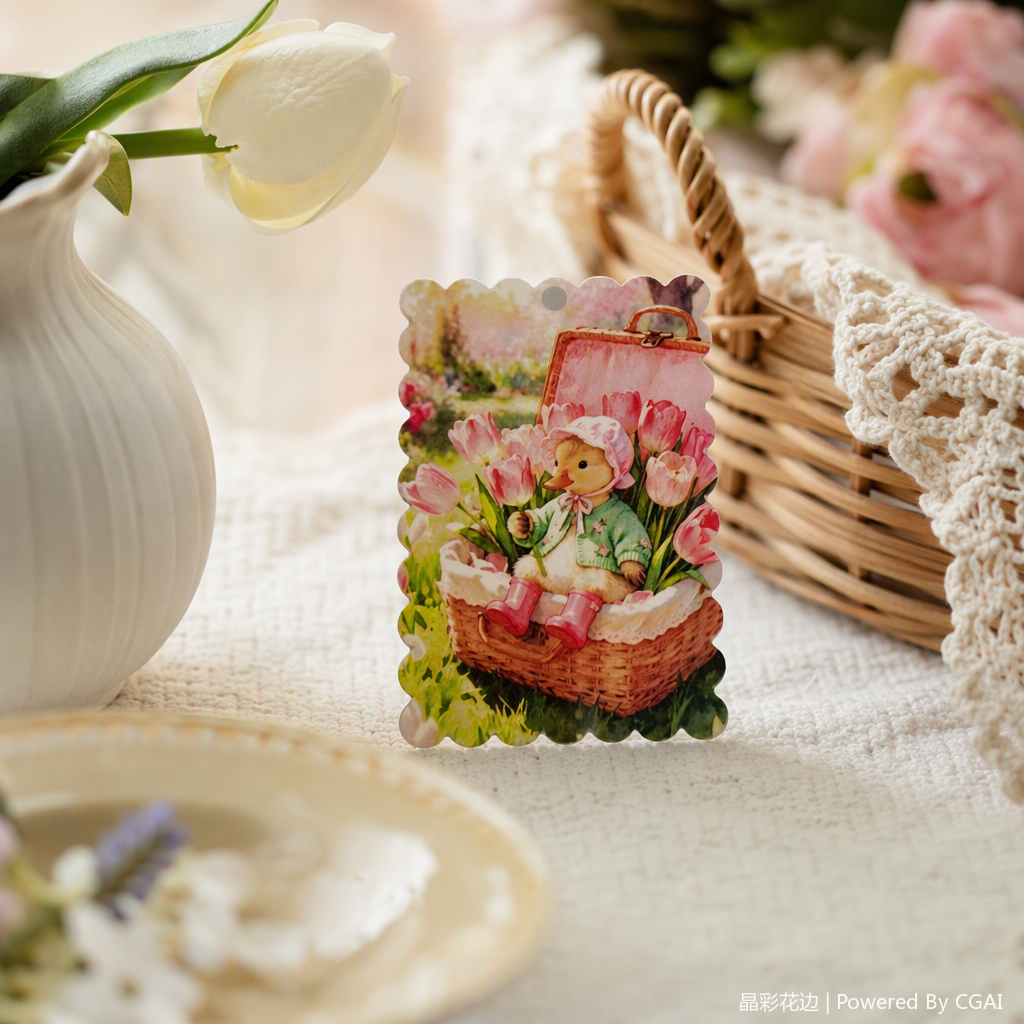 Color rosa tulipanes flores en el mar sombreros patito ratán cesta decorativa tarjetas decoración cálida creatividad objetos de decoración para el hogar details Picture