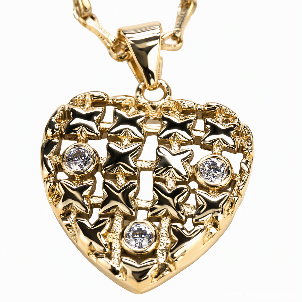 This fashionable golden heart-shaped pendant necklace is a simple and versatile women's necklace accessory. It is elegant and trendy as a gift Application Scenario