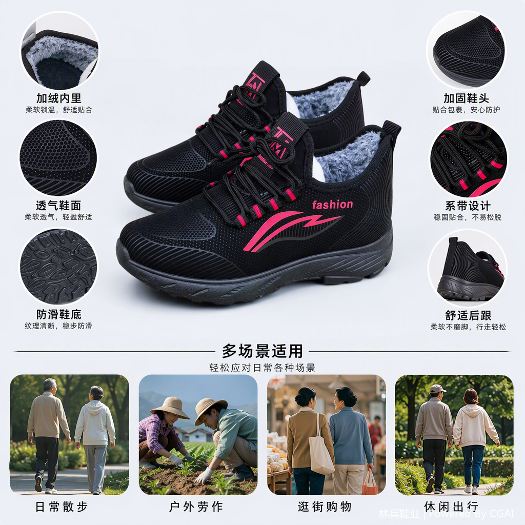 Moda térmica de terciopelo sneakers hombre casual running zapatos tendencia versátil invierno nuevo cómodo y resistente