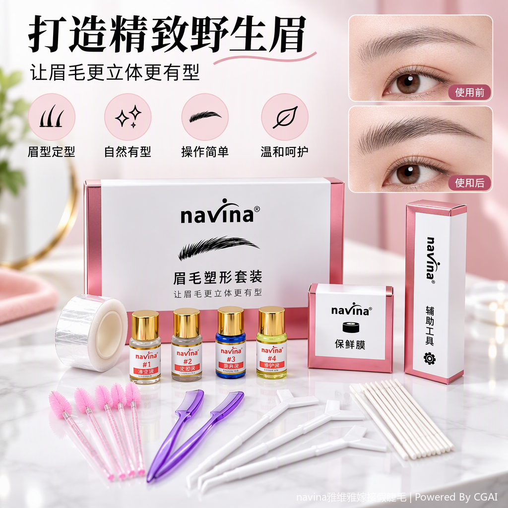 Professional multi-functional eyebrow shape template shaping card, eyebrow shaping magic tool, natural makeup and beauty tool set Application Scenario