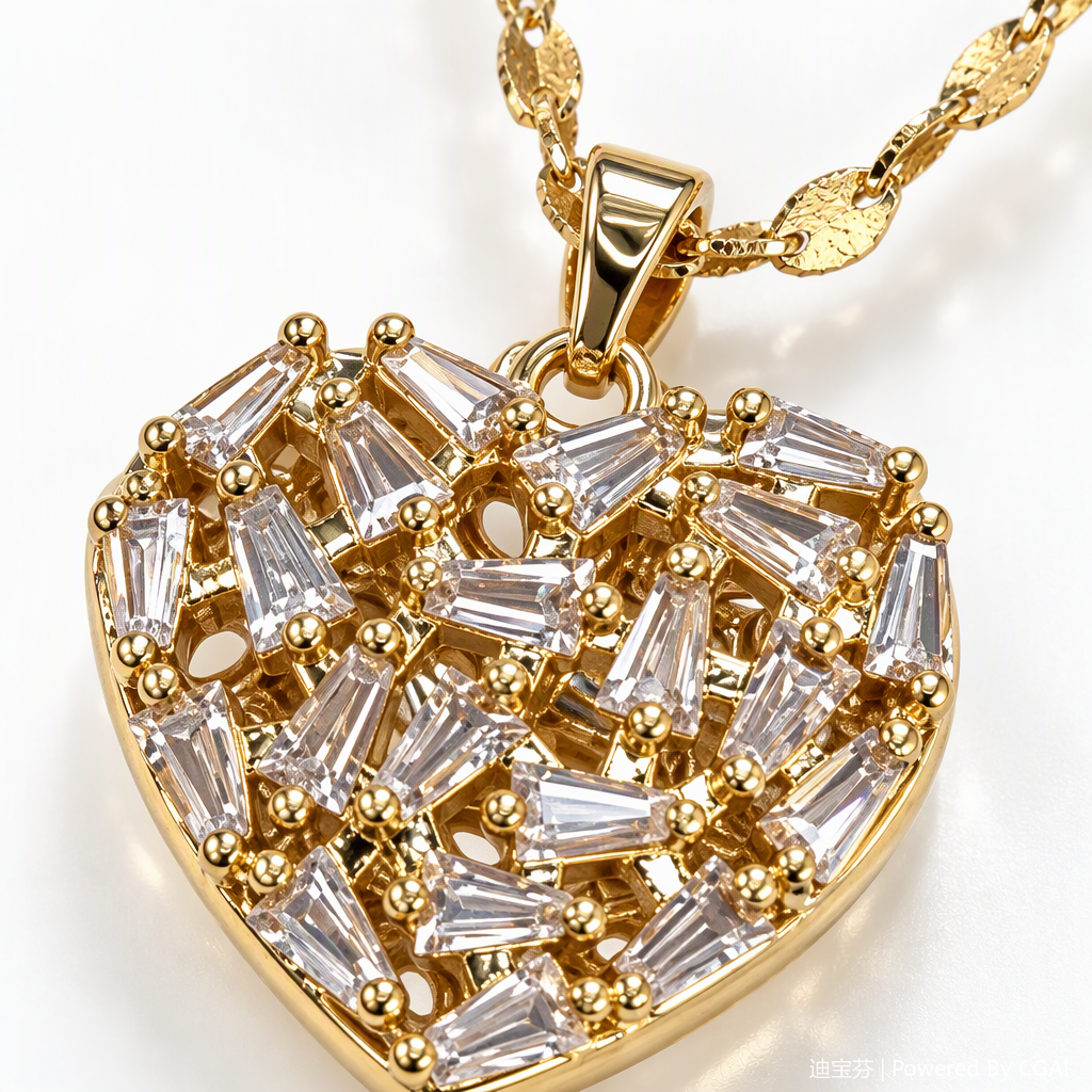 Cadena de oro corazón lleno de diamantes colgante collar moda versátil mujer accesorios regalo para novia Application Scenario