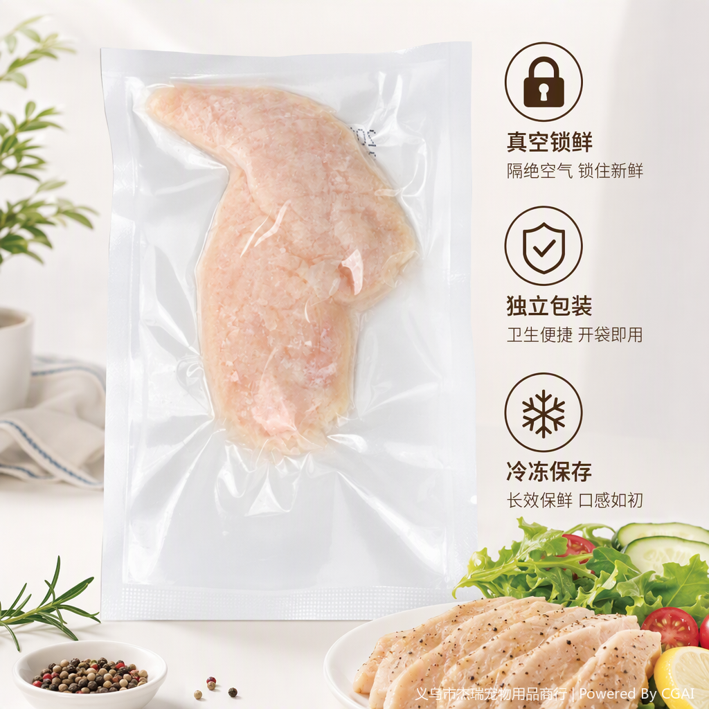 Steamed chicken breast (40g), naked bag, 40g per pack, pet snack, suitable for cats and dogs, 2021 details Picture