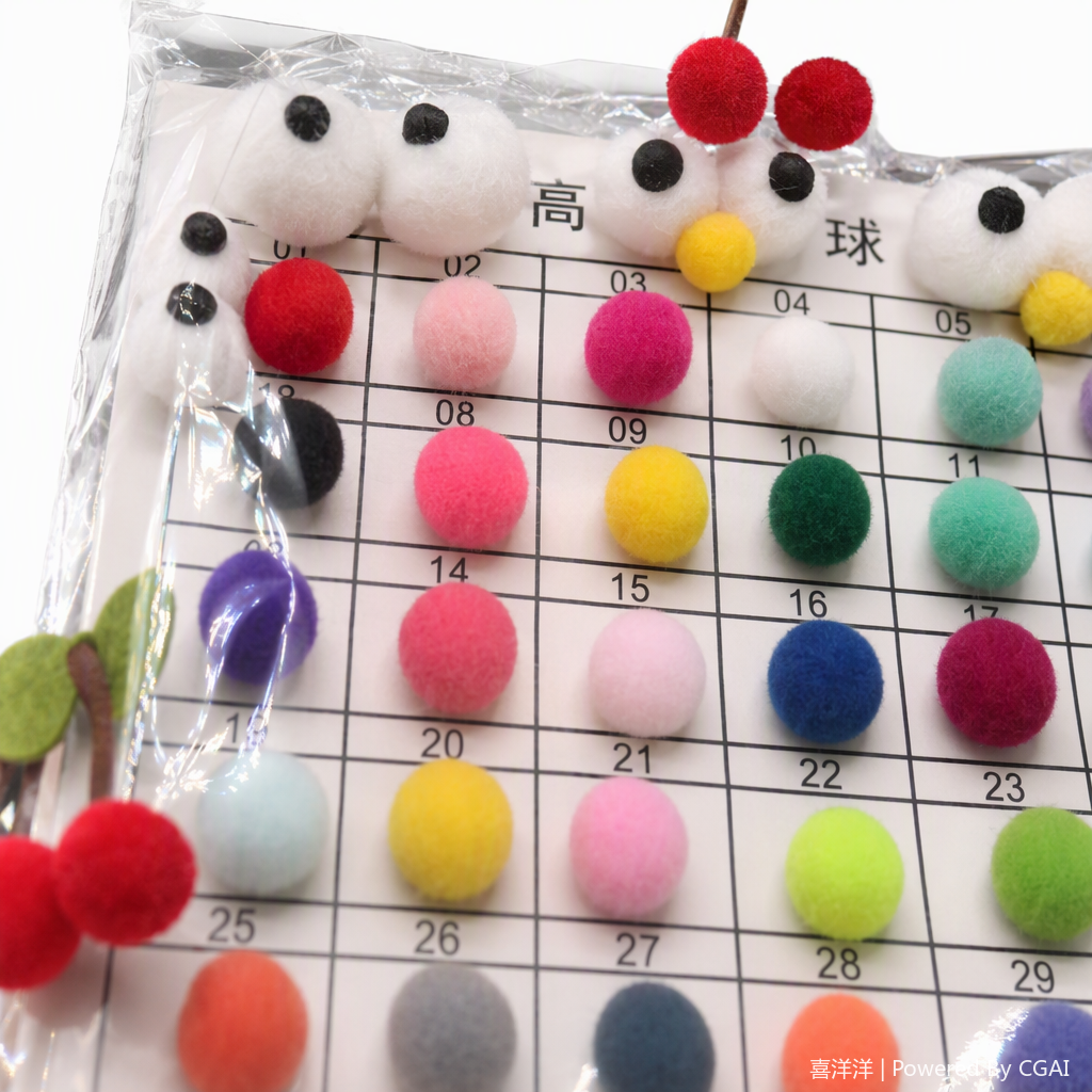 Colorful plush ball set, color card display board, DIY decorative items, children's toys, creative gifts Application Scenario