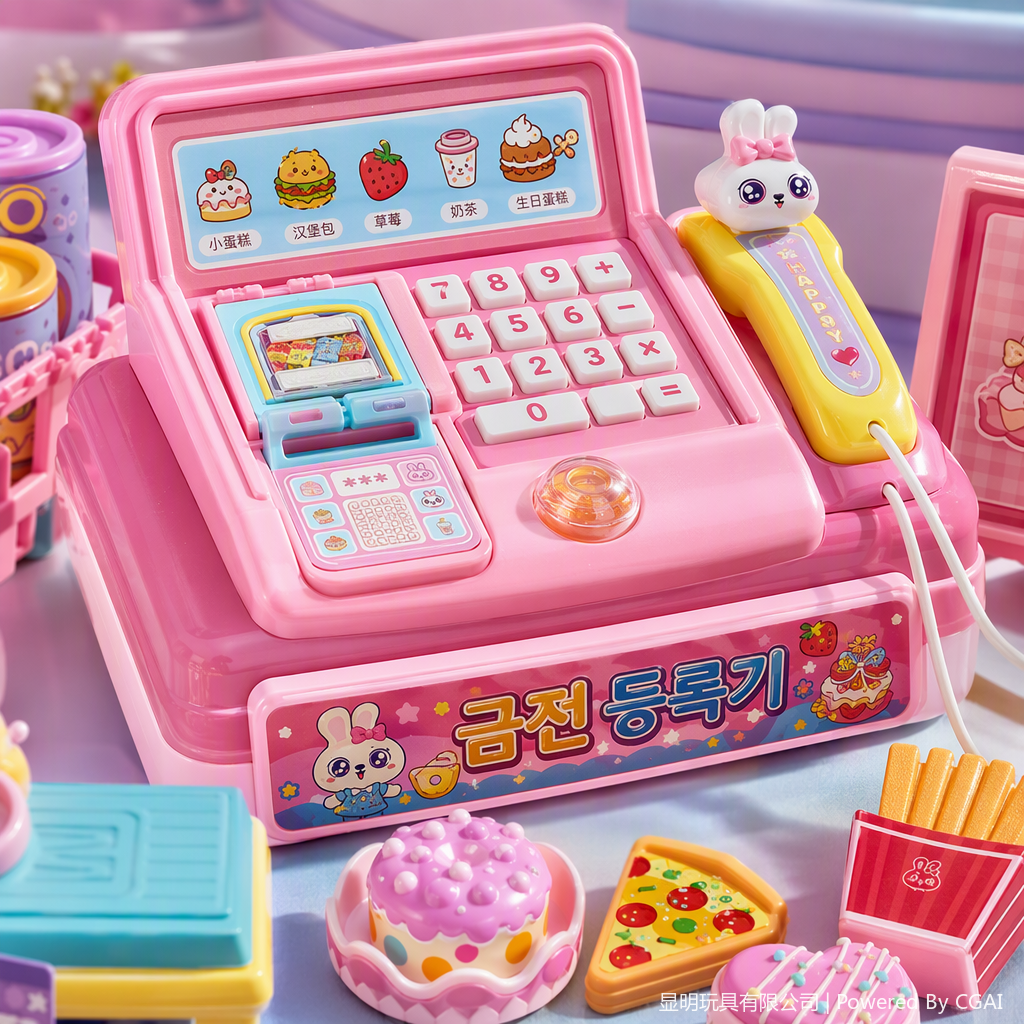 Pink-themed cute Rabbit Coffee House House play toy set, children's fun simulated kitchen creative early education and intelligence toy gift box Application Scenario