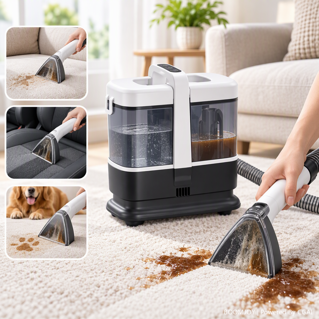The multi-functional handheld vacuum cleaner with black and white color scheme is a portable household vacuum cleaner that is lightweight, quiet and a cleaning tool