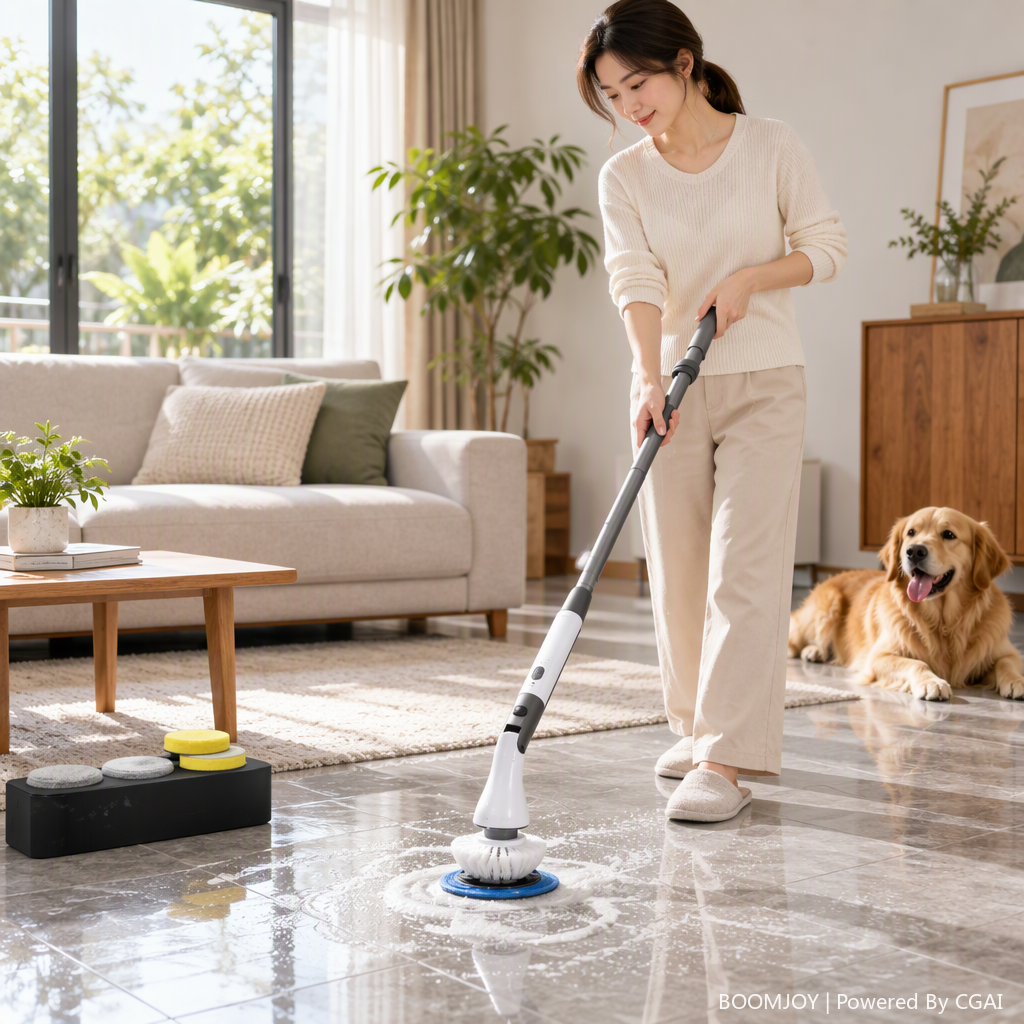 Electric Spin Scrubber with Long Handle——KLB024 details Picture