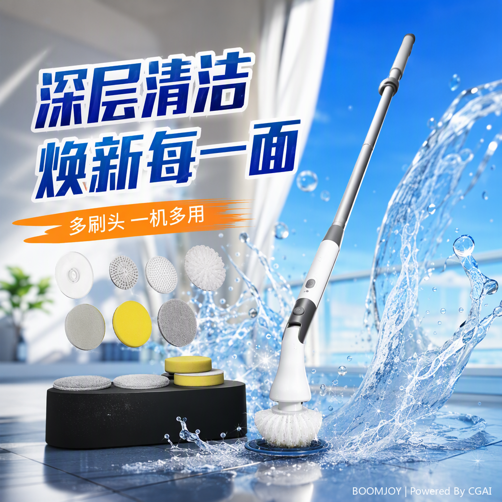 Electric Spin Scrubber with Long Handle——KLB024 Specification image