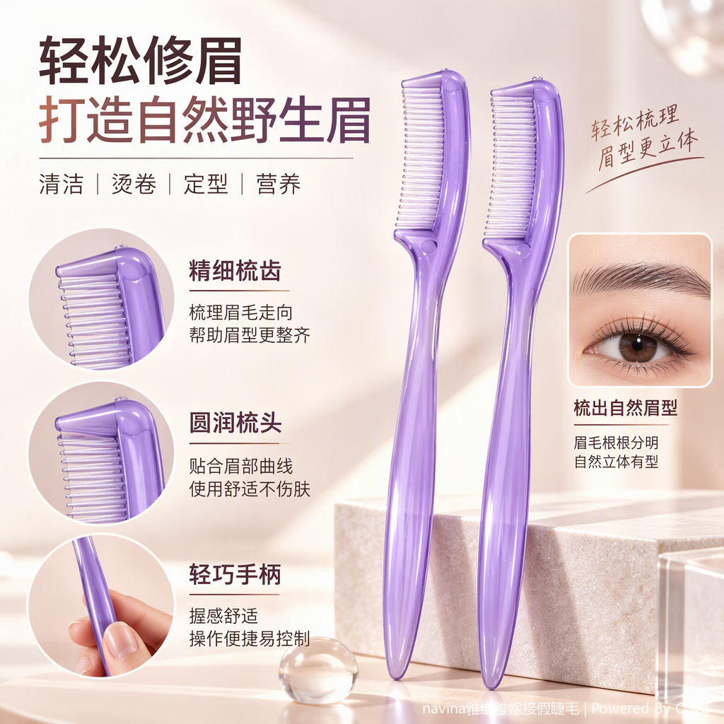 Professional multi-functional eyebrow brush makeup tool, delicate, soft, natural eyebrow shaping, portable and long-lasting makeup product details Picture