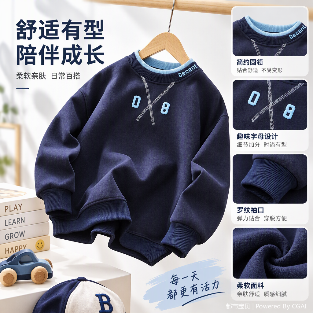Adorable dibujos animados patrón niños sudaderas otoño invierno nuevo bebé abrigos top niños casual deportes sudaderas tendencia