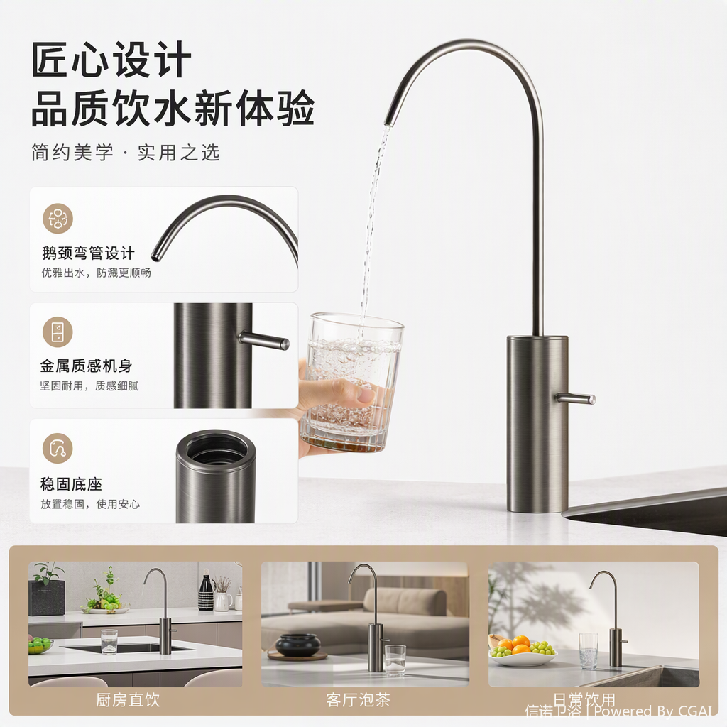Multi-functional kitchen and bathroom faucet, cold and hot water faucet, stainless steel leak-proof home decoration hardware accessories details Picture