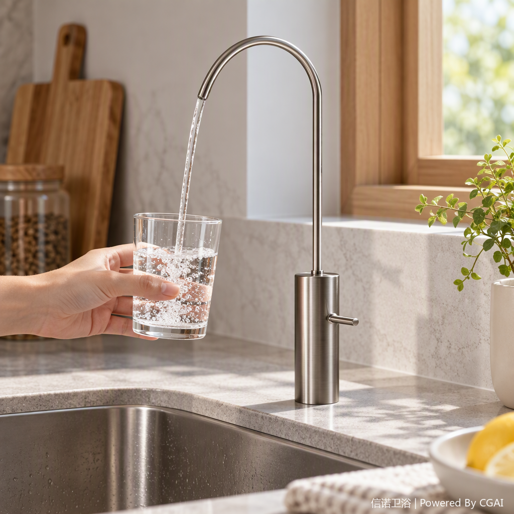 Multi-functional kitchen and bathroom faucet, cold and hot water faucet, stainless steel leak-proof home decoration hardware accessories Application Scenario