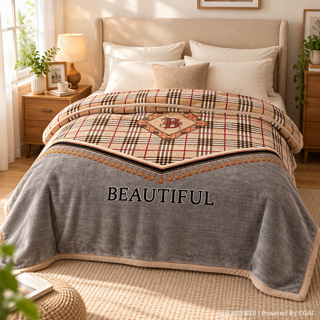 The checkered patchwork velvet blanket bedding set is soft, warm and available in multiple colors. It is a home blanket cover combination details Picture