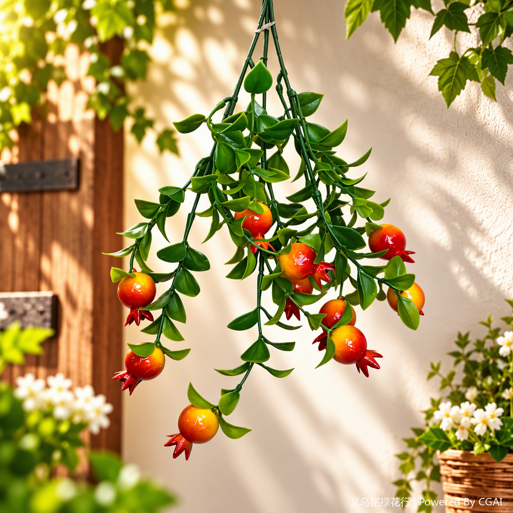 Artificial pomegranate branches, artificial fruits, decorative branches, home ornaments, handicrafts, indoor green plants, decorative materials Specification image