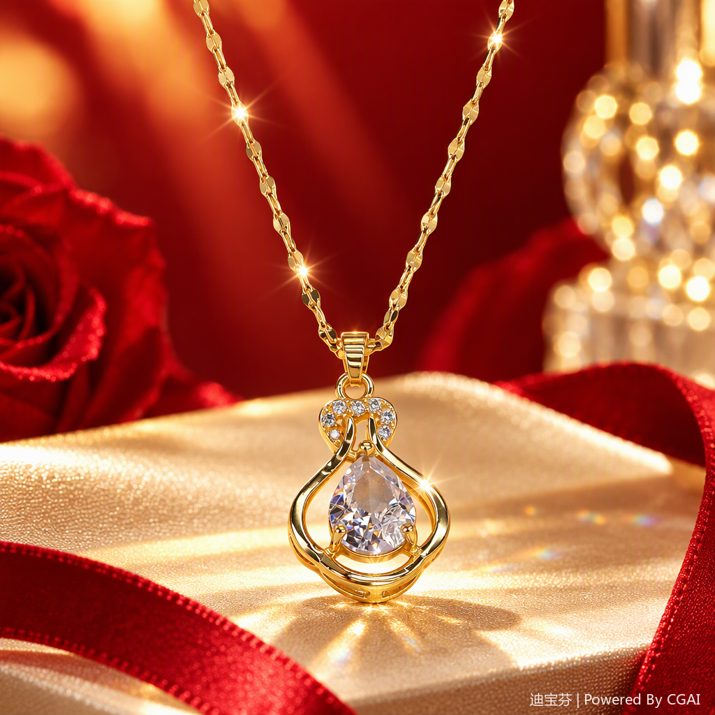 قلادة ذهبية صفراء، قلادة أزياء، قلادة قلادة طويلة لعشيقين Specification image