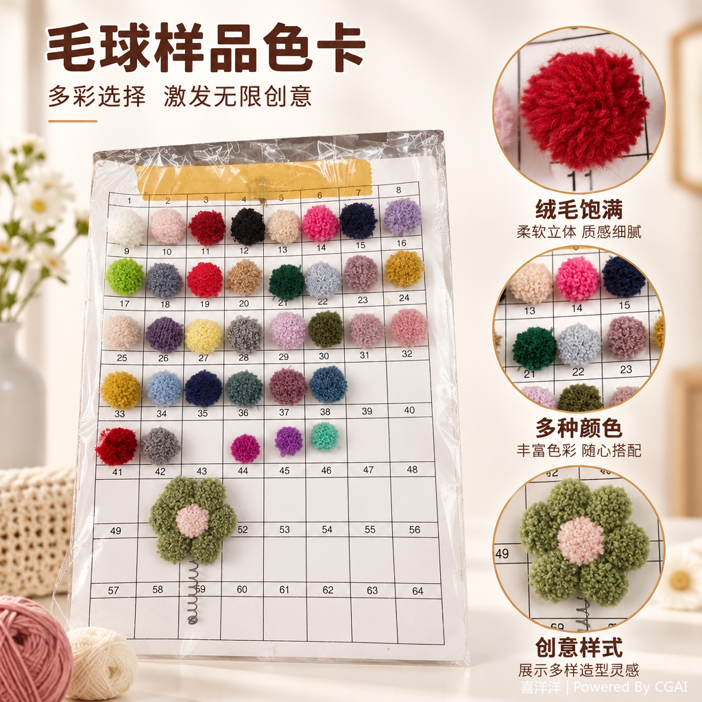 Color hilado bola tarjeta de muestra tejido a mano accesorios DIY multicolor mezcla de colores creativo artículos de decoración tarjetas de presentación