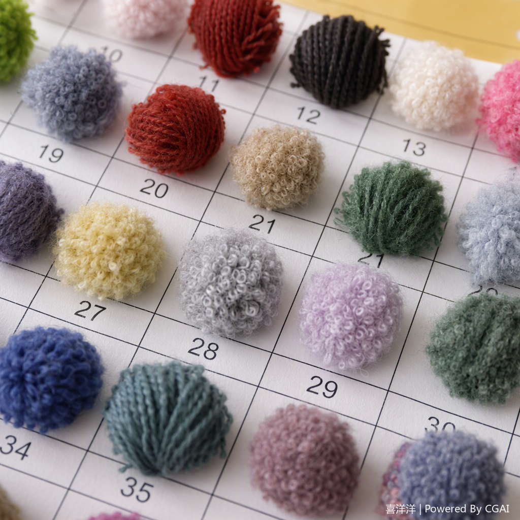 Colorful wool ball sample cards, hand-woven DIY accessories, multi-color mixed color creative decorative items display cards Application Scenario