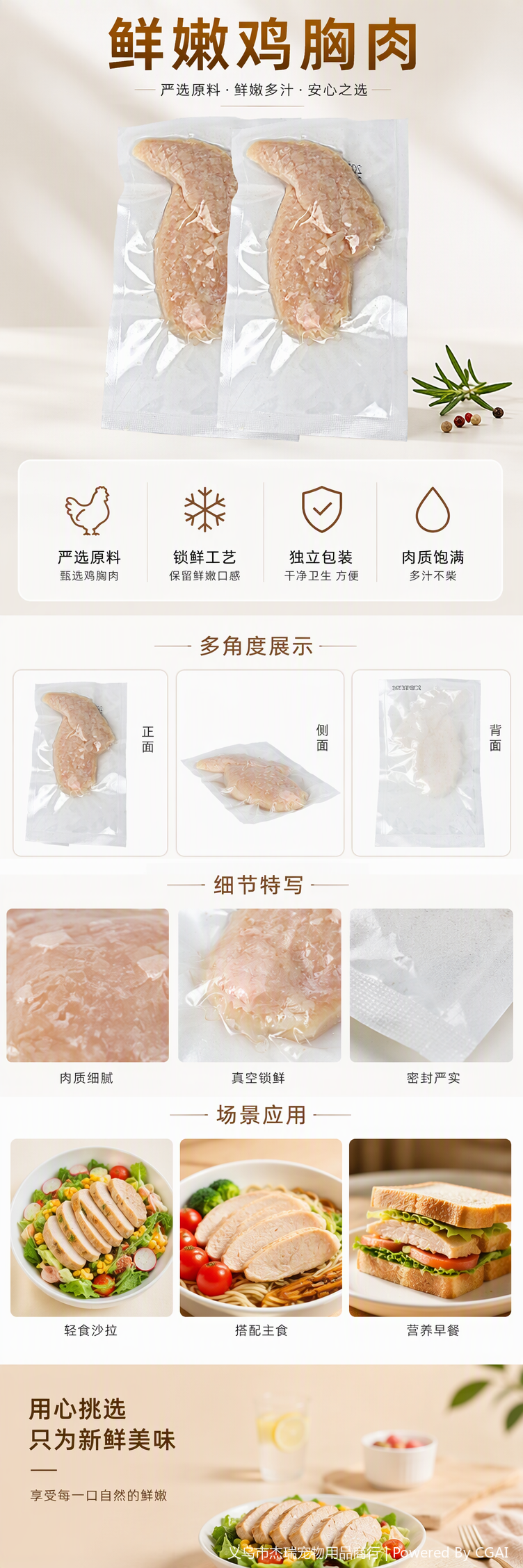 Steamed chicken breast (40g), naked bag, 40g per pack, pet snack, suitable for cats and dogs, 2021 pic 1