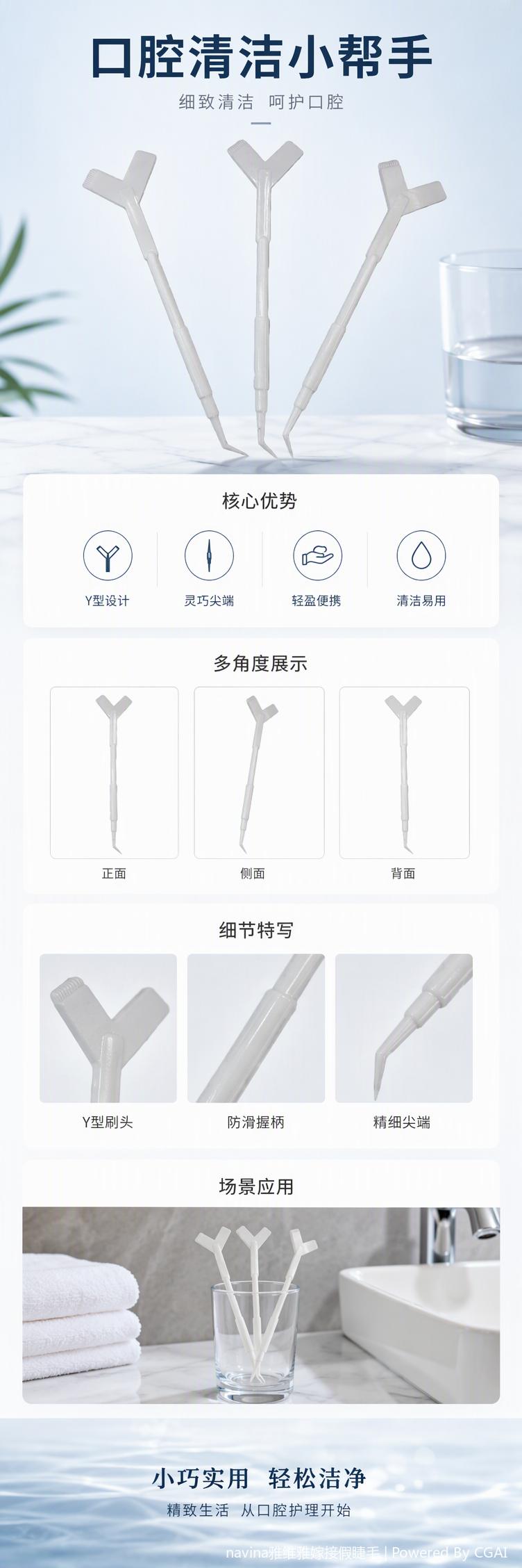 Multifunctional tongue coating cleaner, oral care tongue cleaner, tongue coating brush, tongue cleaner, household portable type pic 1