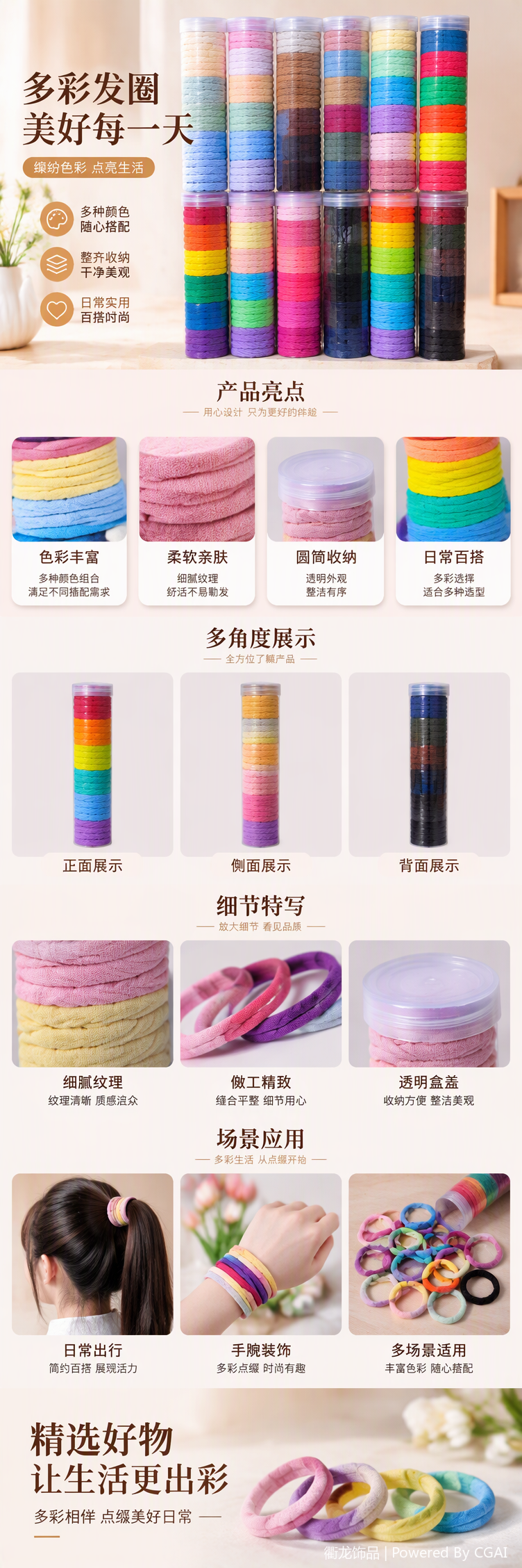 彩色分层棉绳卷透明包装套装多色手工编织DIY材料用品详情1