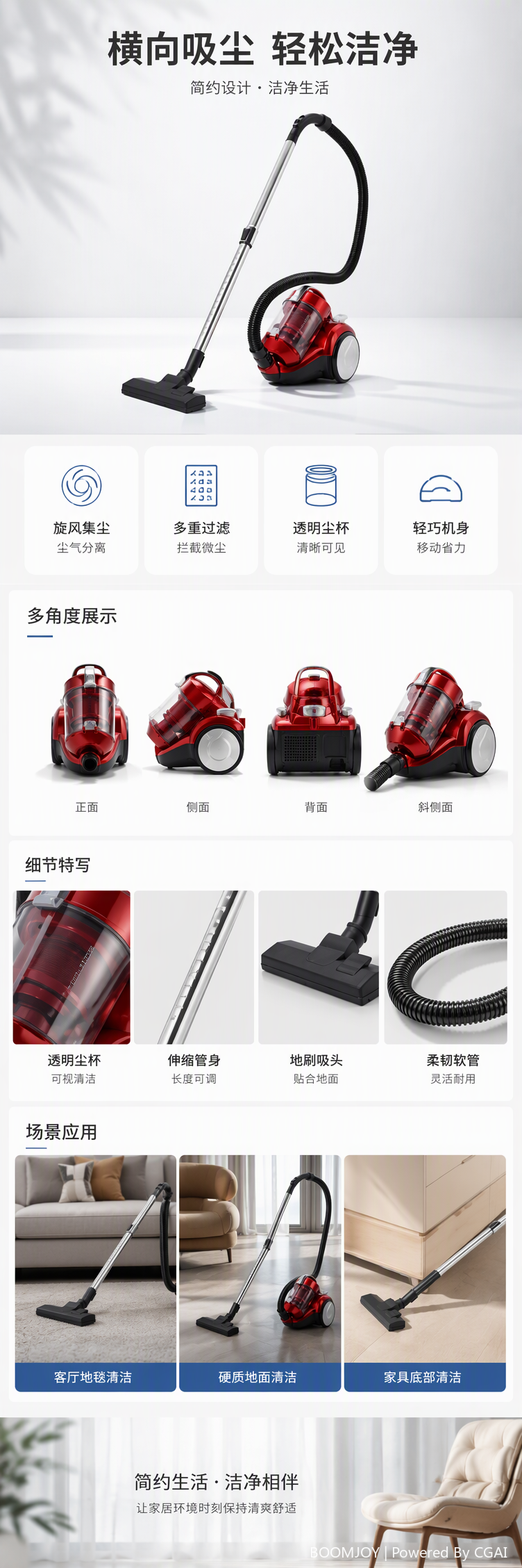 Horizontal Vacuum cleaner——KLE029 pic 2