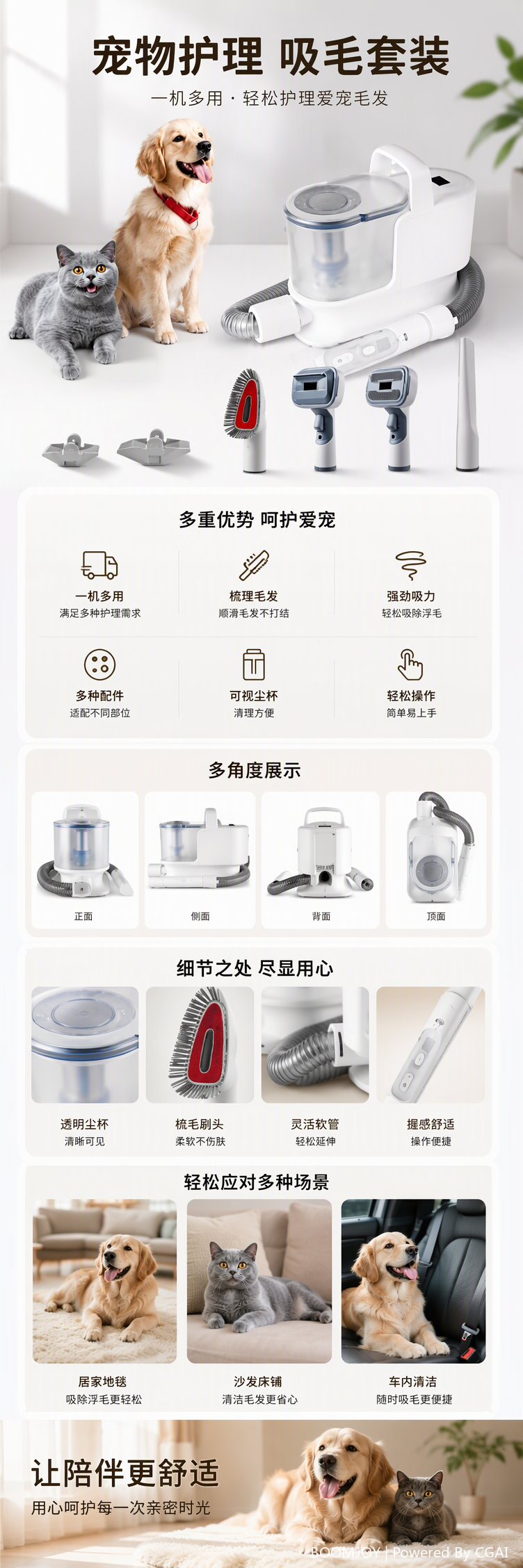 Pet Grooming Vacuum Cleaner—TSA008 pic 3