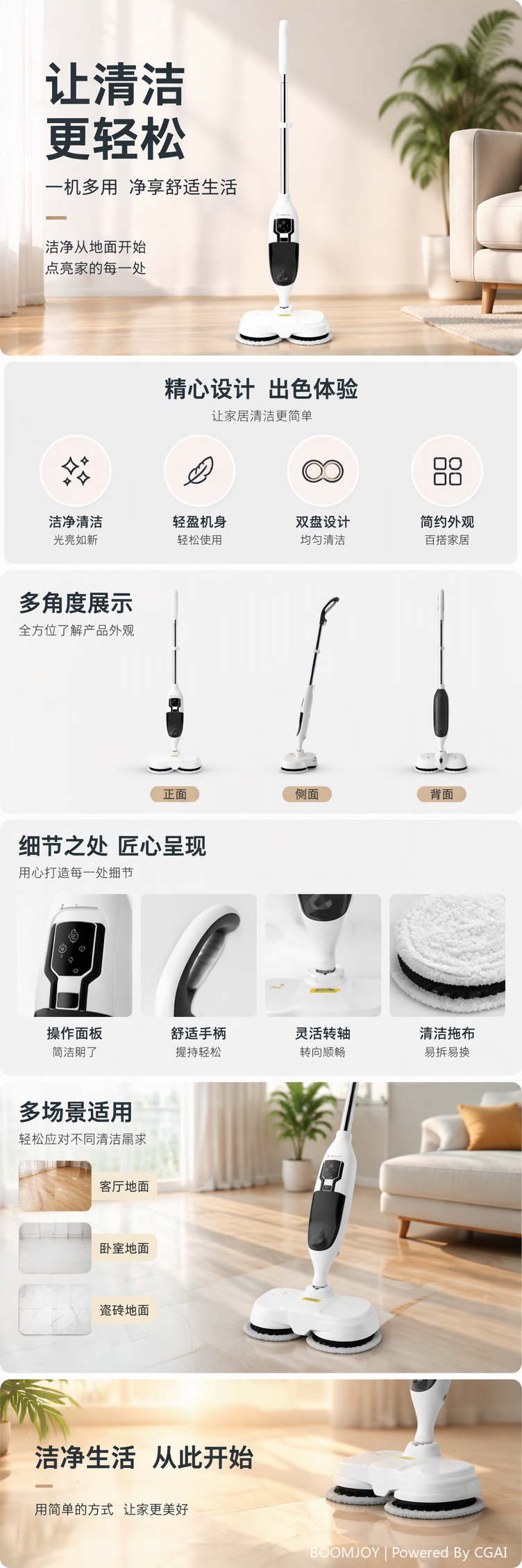 Scrubbing Steam Mop——KLE-028 pic 2