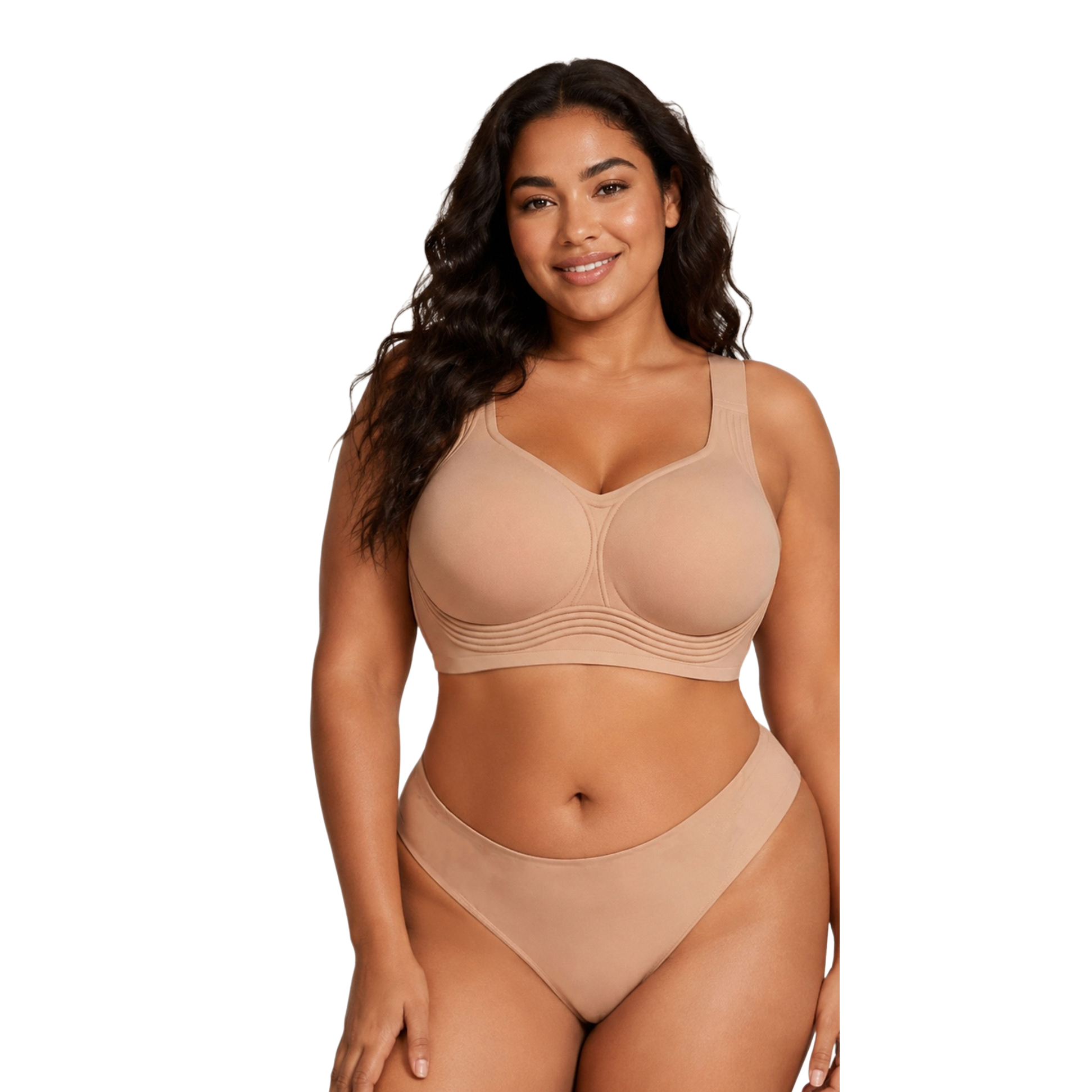 Comfortable and breathable toned bra models showcase soft and seamless underwear, a sexy and comfortable style that suits the group Specification image