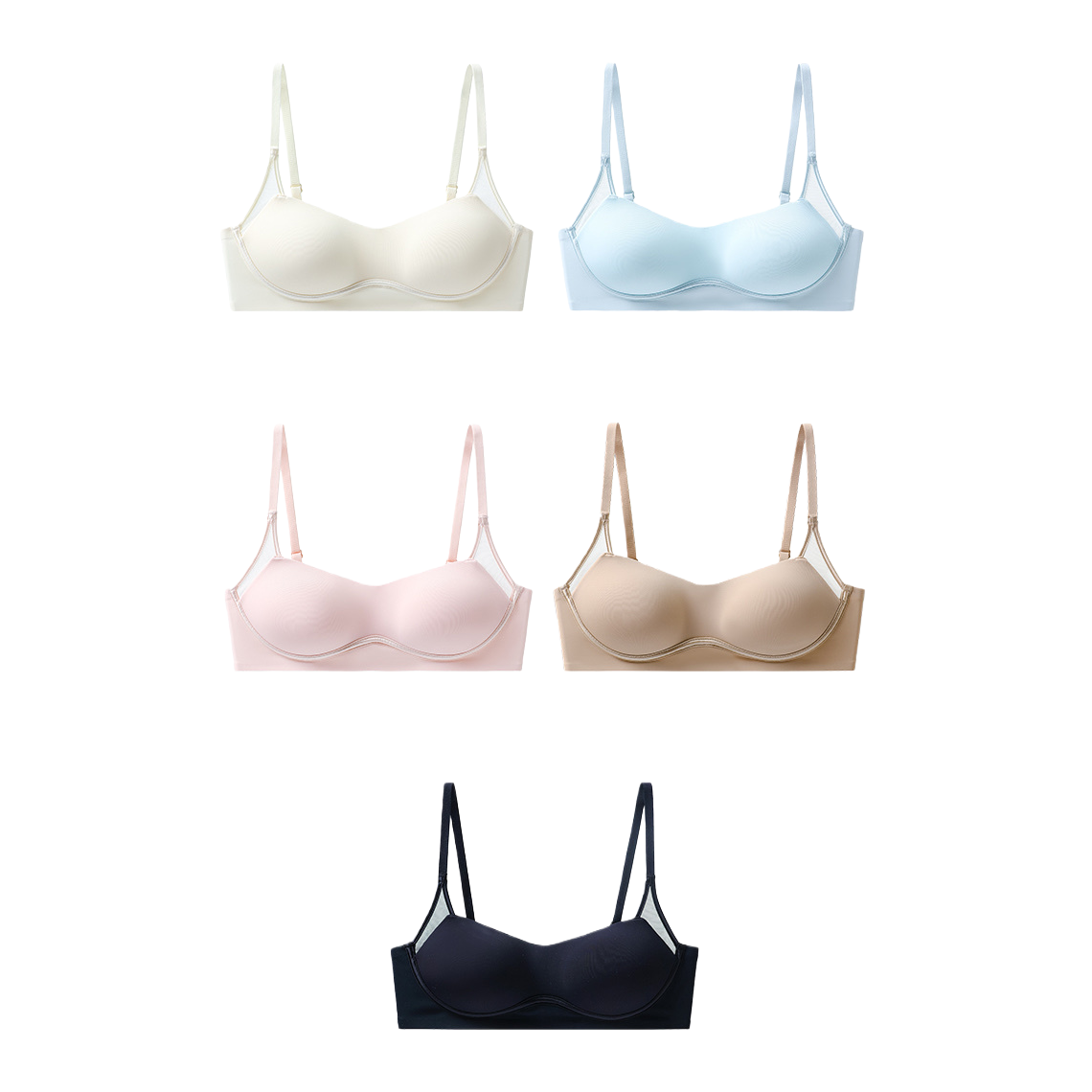 Champagne-colored lace comfortable bra, breathable without underwire, women's underwear, sexy and elegant, available in multiple colors Application Scenario