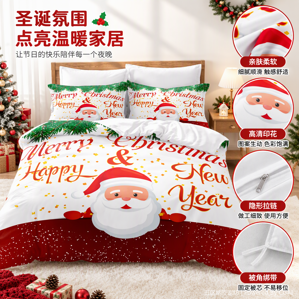 Warm and comfortable multi-piece home textile set, pure cotton bedding, four-piece set, bed sheet and quilt cover, bedding set, bedding