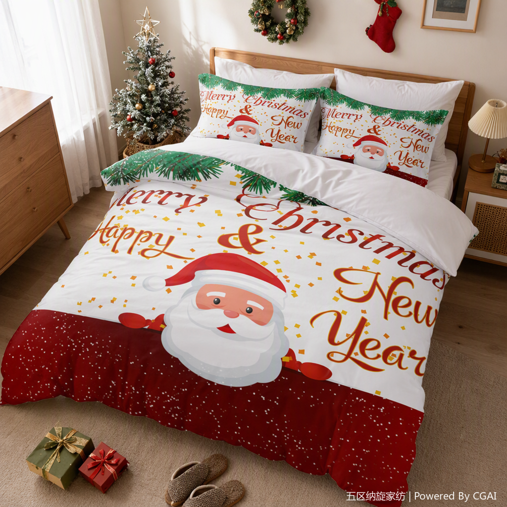 Warm and comfortable multi-piece home textile set, pure cotton bedding, four-piece set, bed sheet and quilt cover, bedding set, bedding details Picture