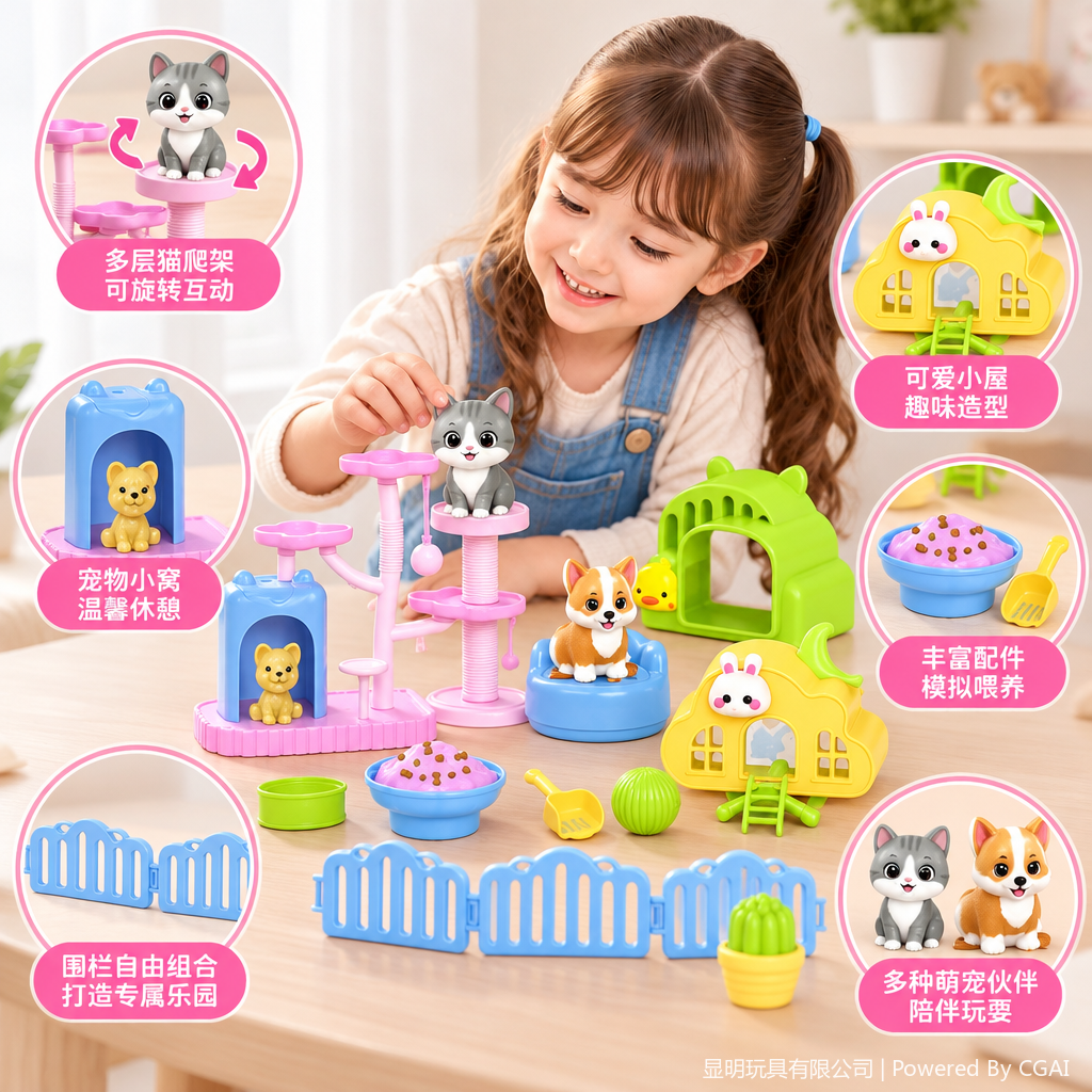 Trendy and Fun Playmates Stir Every moment - Children's pet-themed toy Set, Fun Interactive and educational early Childhood Toys Gift Box