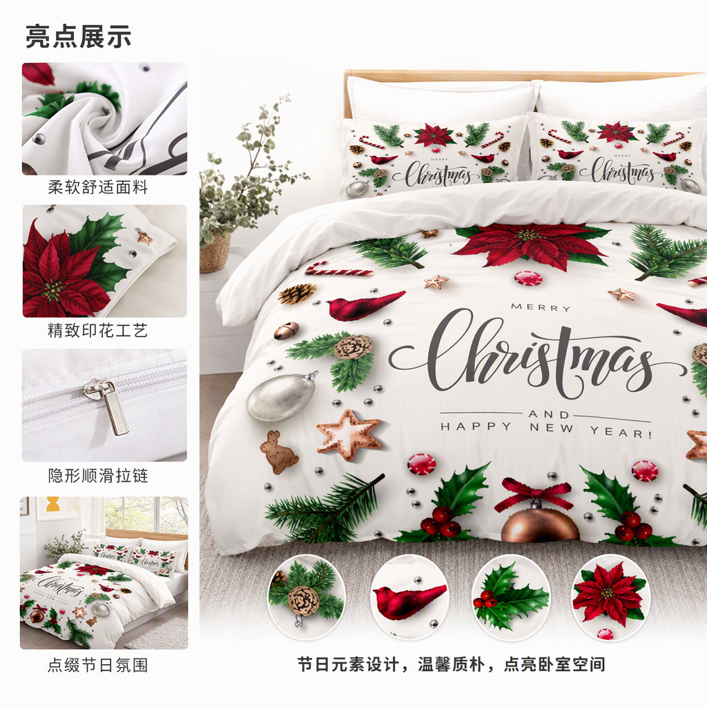 Solid color simple four-piece set of bedding, all-cotton pure cotton bed sheets, quilt covers, bed covers, bedding set, bedroom home supplies